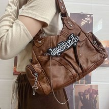 HAEX Harajuku Soft Shoulder Bags Female Vintage Y2k Multi Pockets Women&#39;s Bag 20 - £48.85 GBP