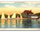 Sail Boats at Yacht Club Sodus Point New York NY UNP Linen Postcard W15 - $4.90