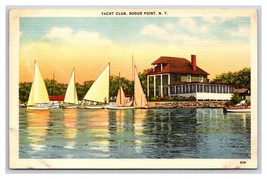 Sail Boats at Yacht Club Sodus Point New York NY UNP Linen Postcard W15 - £3.85 GBP