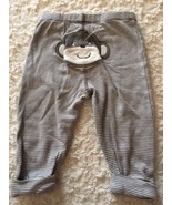 Carters Boys Brown White Striped Monkey Bottom Cuffed Pants 6 Months - €2,52 EUR