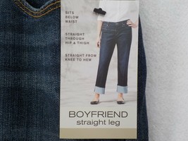 Liz Claiborne Straight Leg Boyfriend Jean SZ 12S Bedrock Blue Pockets Bo... - $17.99
