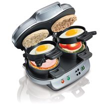 Hamilton Beach Dual Breakfast Sandwich Maker with Timer, Silver (25490) - $82.66