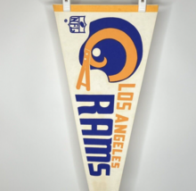 Vintage Los Angeles Rams NFL Full Size 30x12 Pennant Felt 2 Bar White Background - £19.12 GBP