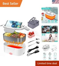 3-in-1 Electric Heated Lunch Box with Leak-Proof Design - 1.5L Stainless... - $35.50