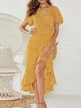 Summer Dress Women Yellow L - £15.17 GBP