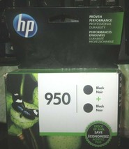 HP 950 2 Pack Black Ink Cartridges EXP 10/2018 NEW Sealed - £14.65 GBP