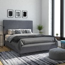 Modern Vertical Stitching On Rectangular Headboard, Dhp Janford, Gray Li... - £88.51 GBP