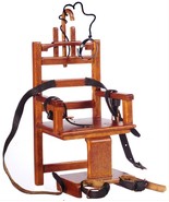 Dollhouse Miniature - &quot;Old Sparky&quot; Electric Chair Walnut w/ Straps 1/12 ... - £31.31 GBP