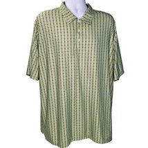 Adidas Golf Climacool Polo Shirt Mens 2XL Green Blue Plaid Stretch Perfo... - $21.77