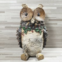 Christmas Holiday 9&quot; Resin OWL Decorative Figurine - £15.63 GBP