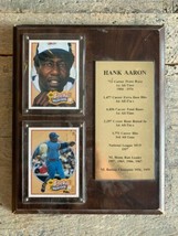 2 Baseball Cards Framed 8X10 Hank Aaron Baseball Heroes with Plaque 1976+1982 - £32.18 GBP