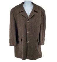Chaps Ralph Lauren Wool Alpaca Overcoat Size 46 Regular Brown - £70.14 GBP