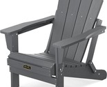 Serwall Folding Gray Adirondack Chair For Patio, Garden, And Fire Pit. - $207.99