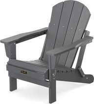 Serwall Folding Gray Adirondack Chair For Patio, Garden, And Fire Pit. - £164.34 GBP