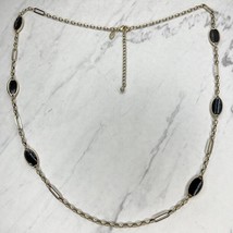 Chico&#39;s Gold Tone Long Chain Link Station Necklace - £13.40 GBP