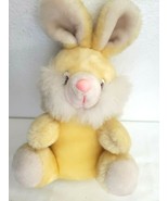 Vintage Walmart Bunny Rabbit Yellow White Plush Stuffed Animal Pink Nose  - £23.34 GBP