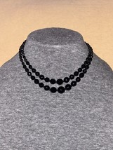 Vintage Faceted Two Strand Victorian Mourning Necklace - £29.48 GBP