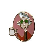 Vintage Hallmark Maxine Lady w Coffee Mug Gold Tone Lapel Brooch - $13.05