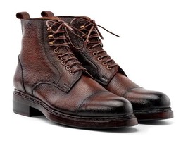 Paul Parkman Mens Shoes Boots Brown Leather Floater Welted Handmade 5075... - $889.99