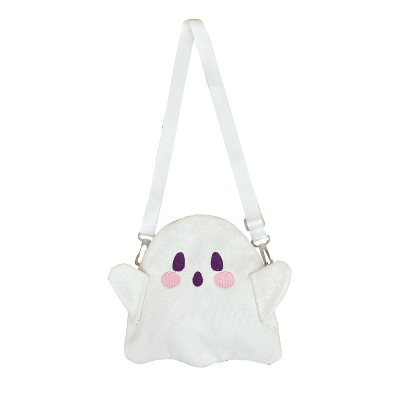 Cute Ghost Cartoon Canvas Bag Plush Bag Fashion Casual All Match Messeng... - £14.66 GBP