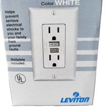 Leviton 802-6599-W 20 amp Shock Resistor Ground Fault Circuit Interrupter White - £15.17 GBP