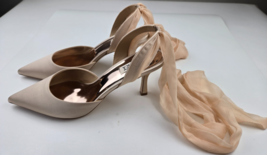Badgley Mischka Women&#39;s Blaze Pump, size 9, latte satin - $108.90