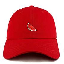 Trendy Apparel Shop Watermelon Patch Solid Cotton Unstructured Dad Hat - Red - £13.62 GBP