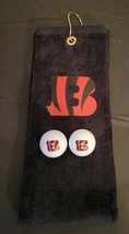 Cincinnati Bengals Golf Sport Towel &amp; Ball Set 16x26 Black - £19.92 GBP