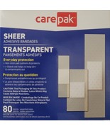 Sheer Adhesive Bandages Assorted Sizes Non-Stick Pad 80 Ct/Box - £2.75 GBP