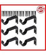 6 Pack Adjustable Curtain Rod Brackets - Durable Black Iron Support for ... - $36.70 CAD