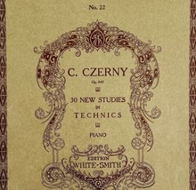 30 New Studies In Technics Czerny 1910 Piano Instruction Book 1st Edition PB C2 - $16.49