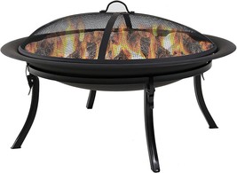 Sunnydaze Portable Fire Pit Bowl: Round Wood-Burning Fire Bowl, Inch Diameter. - £113.48 GBP