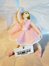 Fairy Sugar Plum Ornaments Ballerina Wool Felt 6&quot; Tall Hand Made Decoration  - £18.88 GBP