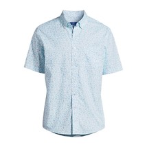 George Men Short Sleeve Poplin Button-Up Shirt Size Extra Large Color White - £17.96 GBP