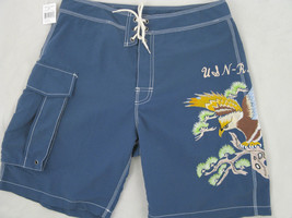 NEW! Polo Ralph Lauren VINTAGE Swim Shorts! 34  *Rare Eagle Motif*  Bathing Suit - £62.94 GBP