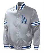  Dodgers Silver Satin Varsity Jacket  - $129.99 - $139.99
