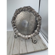 Vintage EPCA Silver Plate By Poole 8208 3208 Patterned Tray 10 1/4&quot; - £18.66 GBP