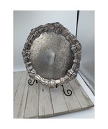 Vintage EPCA Silver Plate By Poole 8208 3208 Patterned Tray 10 1/4&quot; - £19.94 GBP