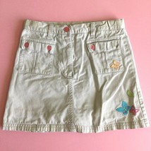 Vintage 2005 Gymboree Girls Skirt Skort Size 9 Khaki Embroidered Butterf... - $17.61