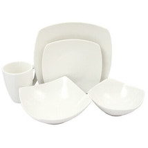 Gibson Home Zen Buffetware White 30 pc Ceramic Dinnerware Set for 6 - £71.48 GBP