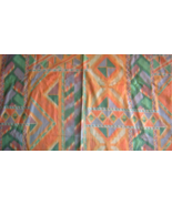 JCPenney Pastel Southwestern Geometric Fabric Shower Curtain Peach Green... - £10.20 GBP
