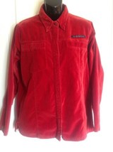 True Vtg Harley Davidson Dark Red Long Sleeve Snap Down Velvet Shirt Size L - £54.13 GBP