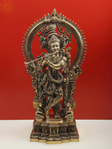 32&quot; Quality Large Lord Krishna and Gopis on his Feet With Baal-Lila On Pedestal - £1,409.98 GBP