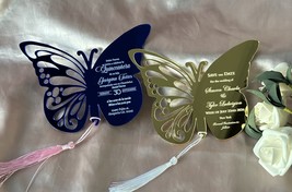 Butterfly 10pcs Acrylic Laser Cut Wedding Invitation,Quincean,Save the D... - $704.34 MXN