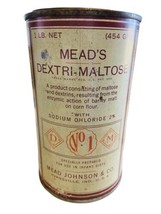 Vintage Meads Dextri Maltose 1 Pound Tin Evansville Ind USA Infant Food ... - $14.45