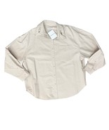 Moonlee Beige Collared Cut Out Button Up Blouse Oversize Top Size L NEW ... - $49.79 CAD