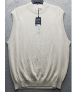 Greg Norman Golf Performance Sweater Men&#39;s 2XL Tan Mock Neck Sleeveless ... - $40.07 CAD