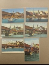 Vintage Luzern Switzerland Spreuerbrucke Lot Of 6 Postcards Postkarte Carte - £20.11 GBP