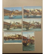 Vintage Luzern Switzerland Spreuerbrucke Lot Of 6 Postcards Postkarte Carte - £20.23 GBP