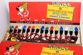 Vintage C-7 AMICO Christmas Lights with 15 Ceramic Bulbs IOB - £23.90 GBP
